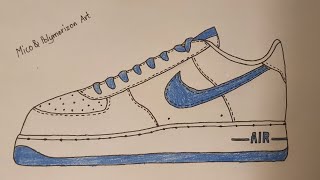 How to draw Air force 1 shoes | Easy | Step by step