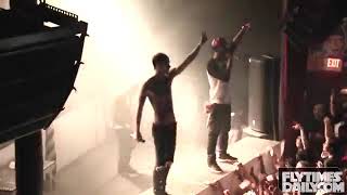 MGK,  falls off the stage and makes out with a fan & sings Wild Boy