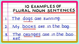 PLURAL NOUNS SENTENCES | 5 | 10 PLURAL NOUN SENTENCES | IN ENGLISH GRAMMAR