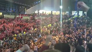 Scotland and Denmark fans party together. Scotland 2 Denmark 0, November 15th 2021