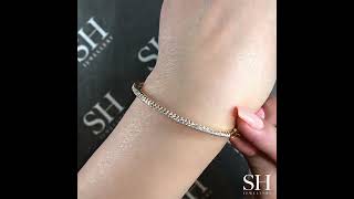 W0751   Diamond Bangle   SH Jewellery   modelled