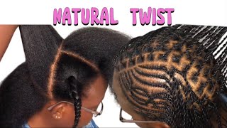 NATURAL TWIST STYLE WITH SIDE CORNROW *PLAITS*