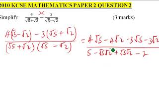 2010 KCSE MATHEMATICS PAPER 2 NO 2