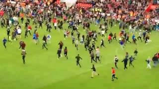 Pitch invasion at Southampton st Mary's stadium