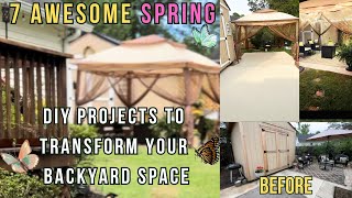 7 AWESOME DIY Projects To Transform Your Backyard Space for Spring🦋🌻|Outdoor Mak
