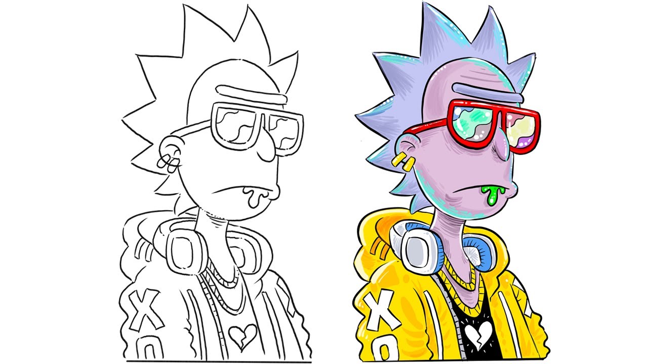 How To Draw Rick And Morty Hypebeast Youtube How To Draw Rick And Morty Hypebeast Youtube