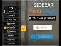 Sidebar menu toggle (html, css, javascript )