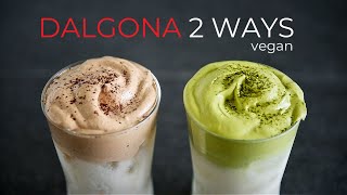 Matcha Dalgona + Chocolate Latté Recipe | TikTok VIRAL QUARANTINE COFFEE 2 WAYS