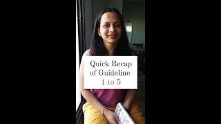 Recap of guideline 1-5
