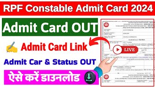 Rpf Constable Admit Card 2024 Rpf Application Status Admit Card 2024