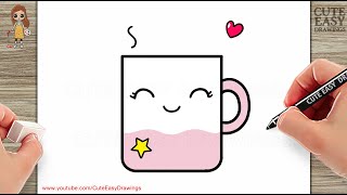 How to Draw a Cute Star Mug | Cute Coffee Mug Tea Cup Drawing Easy @CuteEasyDrawings