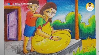 Easy Painting Mother and Child / Children's day & Mother's day special @DebrajChatterjee_Art