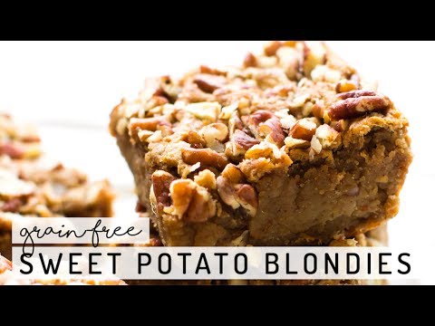 Sweet Potato Blondies {vegan & Grain-free} - YouTube