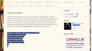 Oracle object Oriented programming