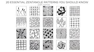 20 Essential Zentangle Patterns You Should Know | With Names
