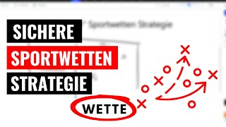 Sichere Sportwetten Strategie die funktioniert