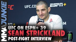 Sean Strickland details in-cage trash talk in win | UFC on ESPN+ 39 post-fight interview
