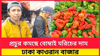 কম দামে বোম্বাই /নাগা মরিচ কিনুন ঢাকা কাওরান বাজার | আজকে বোম্বাই মরিচের দাম | Naga Bombai Morich