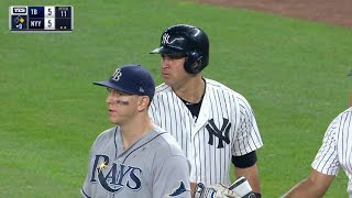 TB@NYY: Sanchez ties game on Rays defensive miscue