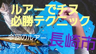 ルアーで【チヌ／黒鯛】チヌを釣る（ミノー）ルアーアクション動かし方‼チニング。長崎市琴海、村松小学校の隣の公園（明成高校カヌー部の小屋の前）2020年9月27日（ロッド、モアザン）（リール、ステラ）