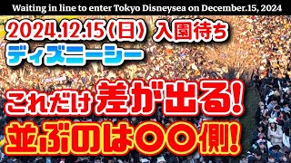 2024.12.15（日）ディズニーシー入園待ち　これだけ差が出る❗並ぶのは◯◯側❗　【夢の国の住人】開園待ち