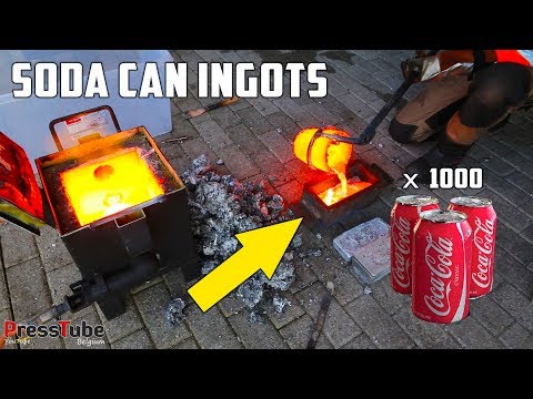 Shredding & Melting 1000 Coca Cola Soda Cans Into Huge Aluminium Ingots Shredding & Melting 1000 Coca Cola Soda Cans Into Huge Aluminium Ingots
