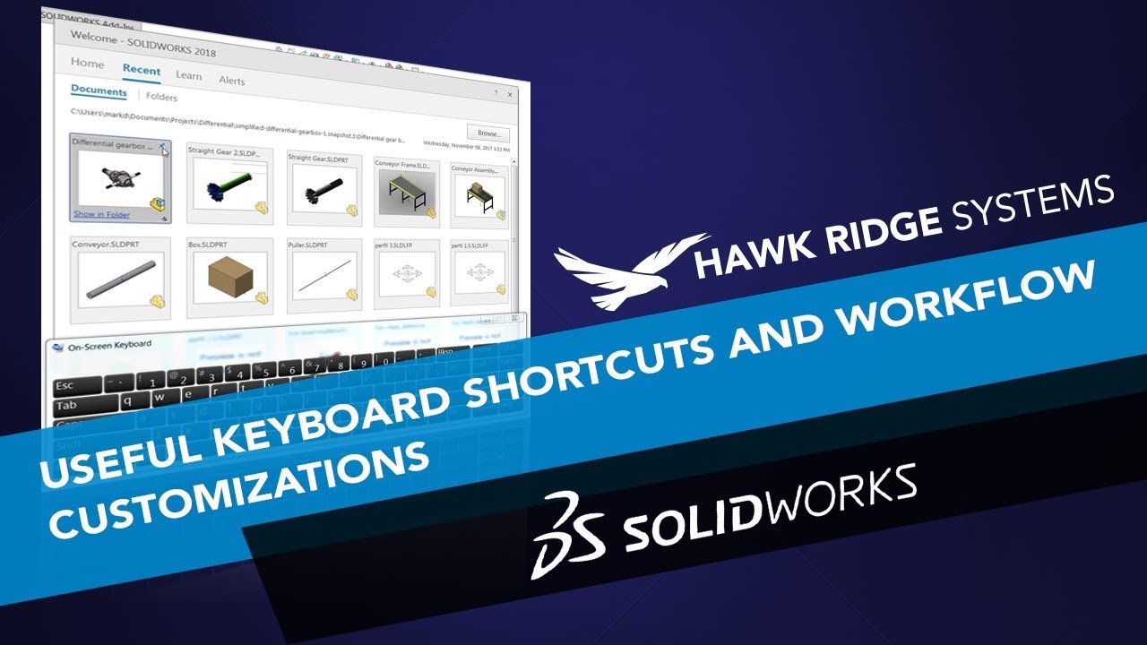 SOLIDWORKS: Useful Keyboard Shortcuts And Workflow Customizations - YouTube