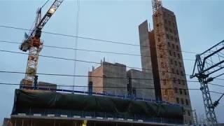 1 minute of Orkla headquarters construction at Skøyen, Oslo on Dec 8, 2017