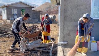 🏡 Real Village Life | We Collected Firewood🪵 and Cleaned the Yard! | Iran village lifestyle