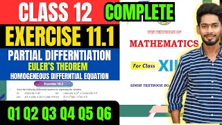 Class 12 Exercise 11.1 Q1 Q2 Q3 Q5 Q4 Q6 Unit 11 Partial Differentiation new maths book Sindh board