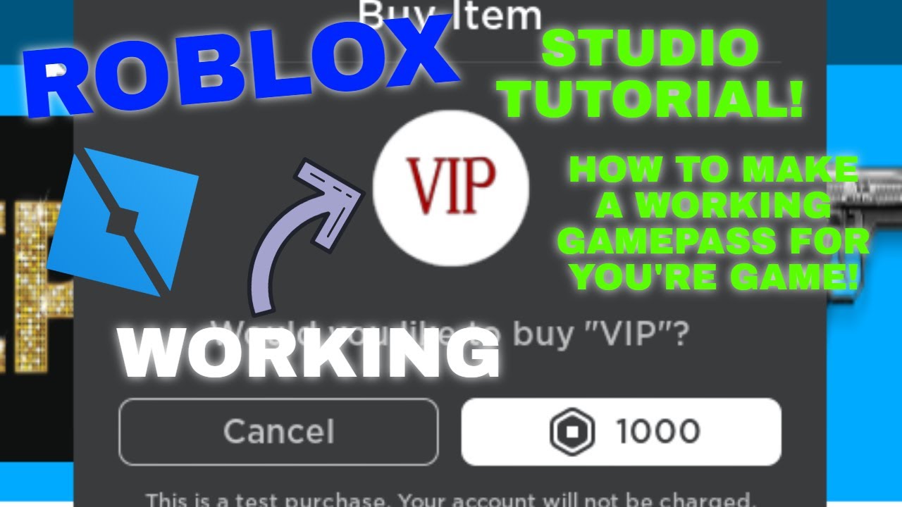 How To Make A Working GamePass For Your Game! - Roblox Studio - YouTube