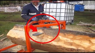 Amazing Crazy Homemade Fastest Skill Sawmill Chainsaw | Big Tree Machine Working Processing