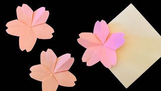 Easy Sticky Note Origami Flower Cherry Blossom, flores de origami, origami de flor, Diy Paper Crafts