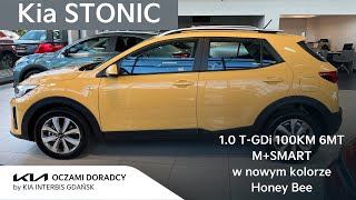 Kia Stonic MY2024 [ 1.0 T-GDI 100KM 6MT] Podstawowa wersja M z pakietem SMART w kolorze Honey Bee