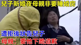 兒子新婚之夜，母親要睡婚房，遭拒後狀告兒子14年，母親：下跪道歉 【奇趣縱橫】#真實故事 #案件 #奇聞軼事#熱點事件#熱點新聞#社會時間