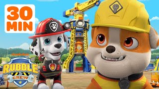 Rubble's Rescue Missions In Builder Cove! w/ PAW Patrol Marshall, Motor & Charger | Rubble & Crew