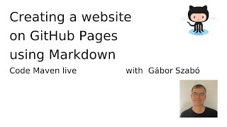 Creating a website on GitHub pages using Markdown