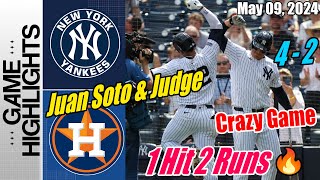 Yankees vs Astros [TODAY] Highlights | May 09, 2024 | Judge & Soto 1 Hits - 2 Runs [Crazy Game] 😱