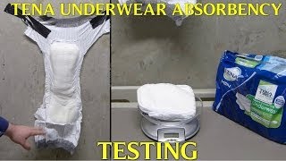 Tena Mens Heavy Protection Underwear Absobency test.