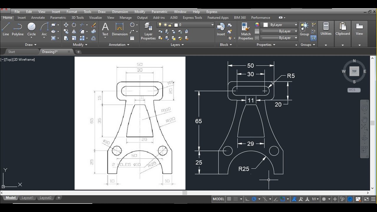 Tutorial Autocad Pemula Gambar Teknik 2d 26 Youtube