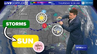 Scattered storms Thursday then lots of sun into Mother's Day Weekend | Indiana forecast