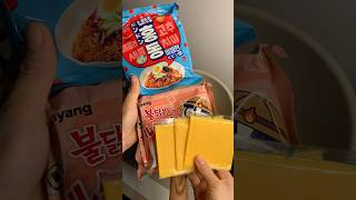 Nongshim spicy noodles mixed with Samyang spicy noodles and cheese#shorts