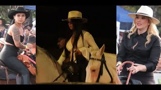 Beautiful Women in Black and White with Their Beautiful Horses in Santa Maria de Dota