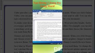 Tạo khung cho 1 trang bìa trong Word siêu nhanh || Page Borders #shorts#tuhocudcntt