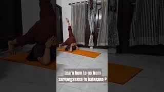 How to go from Sarvanga Asana to Halasana?#likeforlikes #vamtayoga #yogaclass #shortsvideo