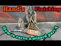 How to wood carve a wizard part 4,  hands, and minwax polyshade