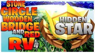 search between a stone circle wooden bridge and a red rv week - fortnite stone circle wooden bridge red rv