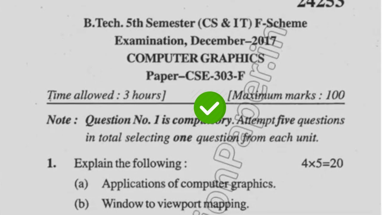 2017 Mdu Btech Cse 5th Sem Graphics Design Question Paper Youtube 2017 Mdu Btech Cse 5th Sem Graphics Design Question Paper Youtube