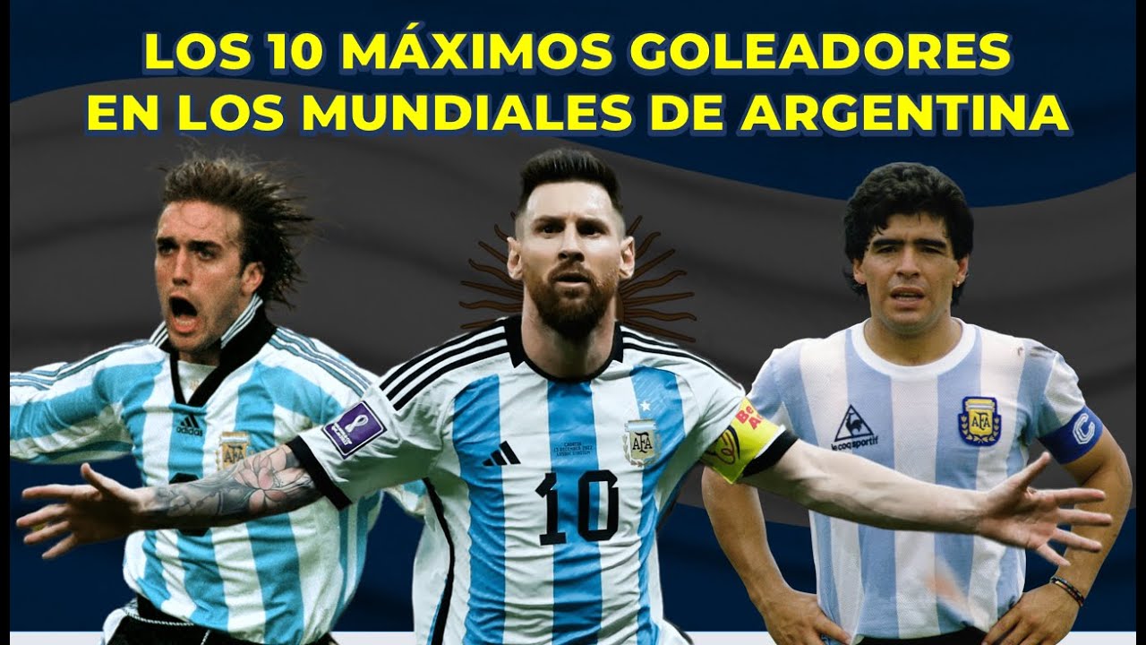 TOP 10 De Los Máximos Goleadores De Argentina En Los Mundiales. MESSI ...