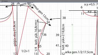 kadın temel beden kalıbı 1 (how to draw women body pattern  )